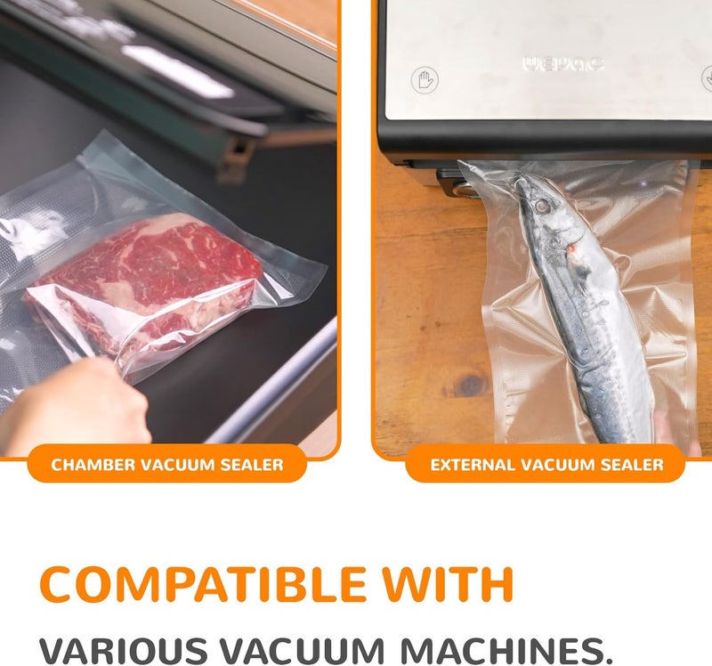Wevac 8” x 150’ Food Vacuum Seal Roll Keeper with Cutter, Ideal Vacuum Sealer Bags for Food Saver, BPA Free, Commercial Grade, Great for Storage, Meal prep and Sous Vide (8" x 150') - Image 5