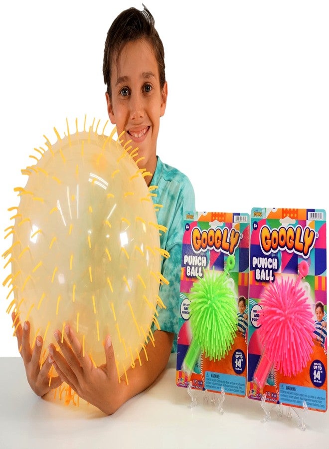 JA-RU Giant 14" Puffer Ball (1 Punch Ball Assorted) Inflatable Soft Spike Ball. Squishy Toys for Kids. Stress Relief Sensory Fidget Toys. Party Favors & Goodie Bag Stuffers. 6703-1 - Image 4