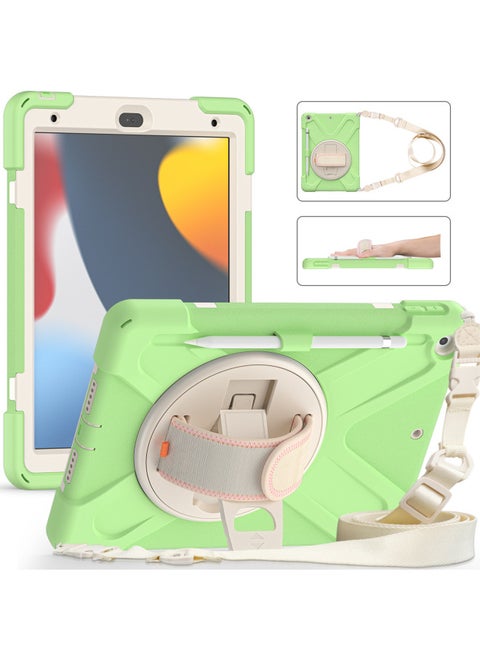 2025 Ipad Protective Cover 10.2 Inch Silicone PC Full Package For Apple Tablet IpadAir11 Shell 10th-Color:Matcha Green-Applicable Model:Ipad 10.2 2019/2020/2021 (with Pen Tray/without Pen Tray)