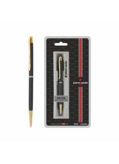 pierre cardin Musk Gold Premium Ball Pen With Twist Mechanism | Luxurious Matt Black Slim Body Design With Long Gold Finish Clip | Ideal For Rakhi, Festive & Corporate Gifting 