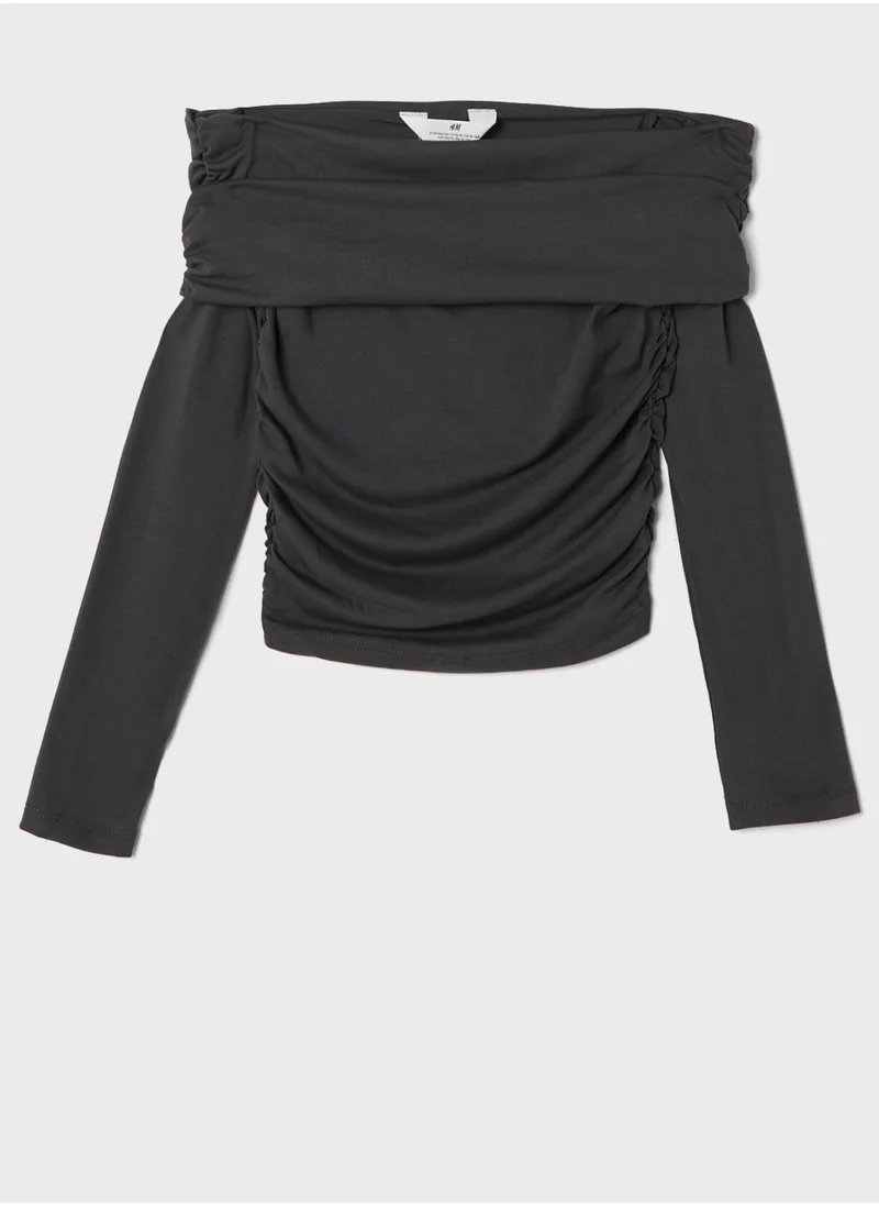 H&M Off-The-Shoulder Jersey Top