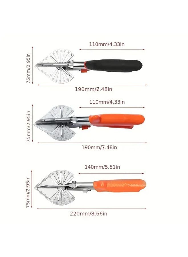 Orange Woodworking Scissors 45 and 90 Degree Groove Angles Polished Steel for U Edge Sealing - Image 3