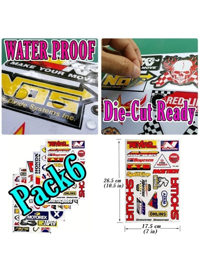 BPA دراجات موتوكروس للدراجات النارية سباق دراجة نارية موتو آر سي دراجة شاحنات قطع غيار ملحقات شعار راعي ATV لوح تزلج خوذة صندوق أدوات حزمة سباق 6 أوراق ملصقات جرافيتي فينيل مجموعة D6721 Best4Buy - Image 3