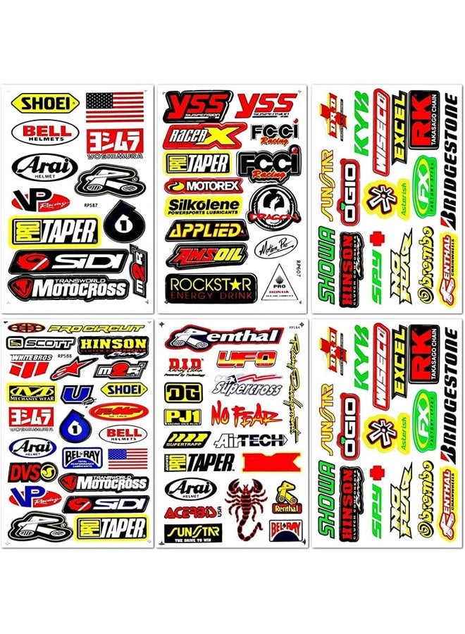 BPA دراجات موتوكروس للدراجات النارية سباق دراجة نارية موتو آر سي دراجة شاحنات قطع غيار ملحقات شعار راعي ATV لوح تزلج خوذة صندوق أدوات حزمة سباق 6 أوراق ملصقات جرافيتي فينيل مجموعة D6721 Best4Buy - Image 1