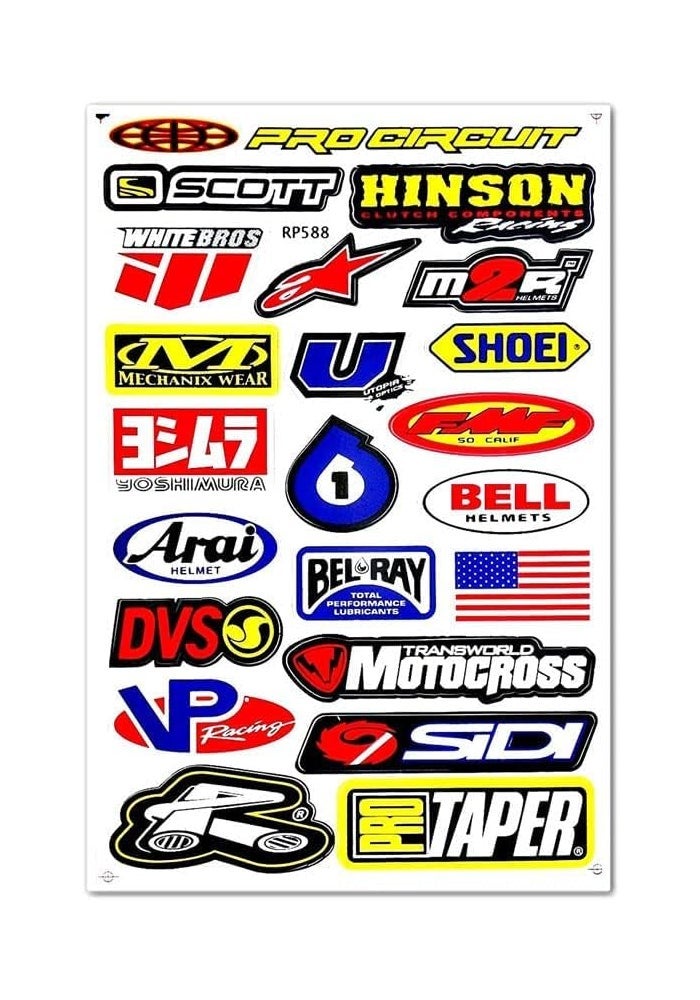 BPA دراجات موتوكروس للدراجات النارية سباق دراجة نارية موتو آر سي دراجة شاحنات قطع غيار ملحقات شعار راعي ATV لوح تزلج خوذة صندوق أدوات حزمة سباق 6 أوراق ملصقات جرافيتي فينيل مجموعة D6721 Best4Buy - Image 4