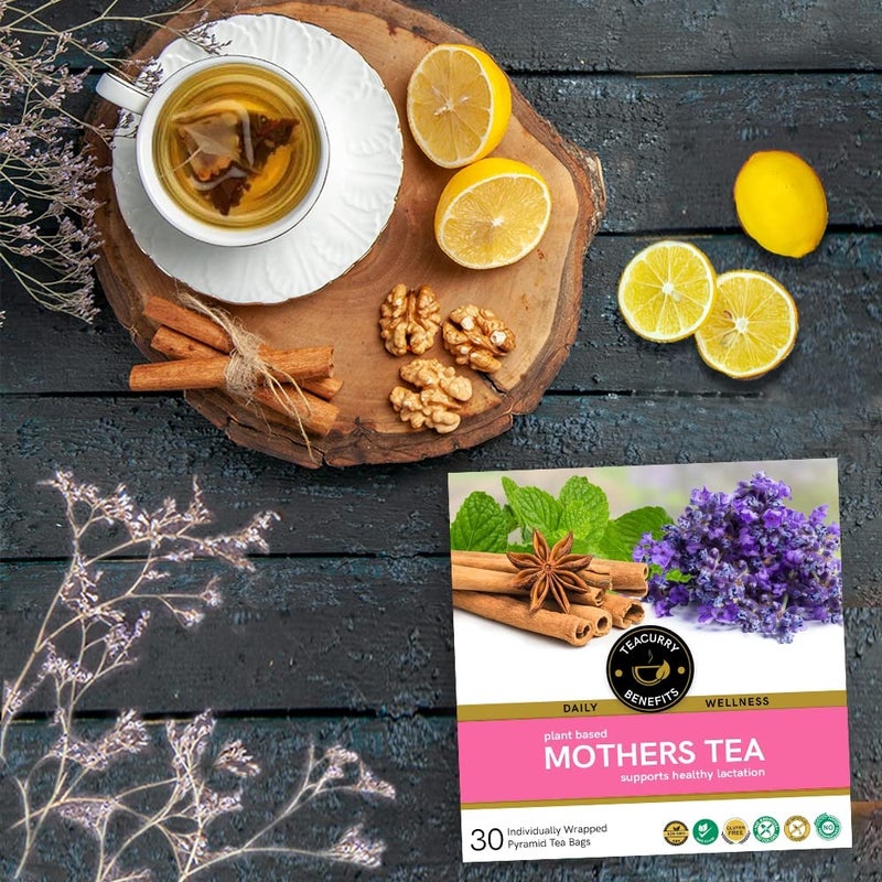 TEACURRY Mothers Tea for Feeding - 50 Grams Loose Tea Nursing Mothers Tea | 100% Nature Green Tea Increases Milk Supply, Improves Iron Deficiency | with FREE Diet Chart - Image 3