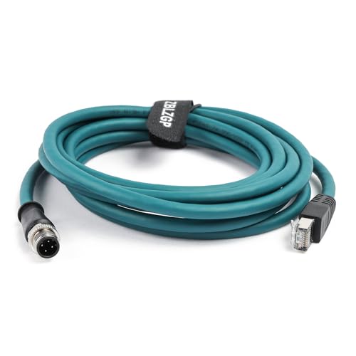 ZBLZGP M12 D-Code 4-Pin Male to RJ45 Industrial Ethernet Cable, 5M (16.4ft), 24AWG CAT5e SFTP Shielded PVC, IP67 Waterproof, for Profinet, EtherCAT, Siemens PLC & Robotics Automation - Image 2