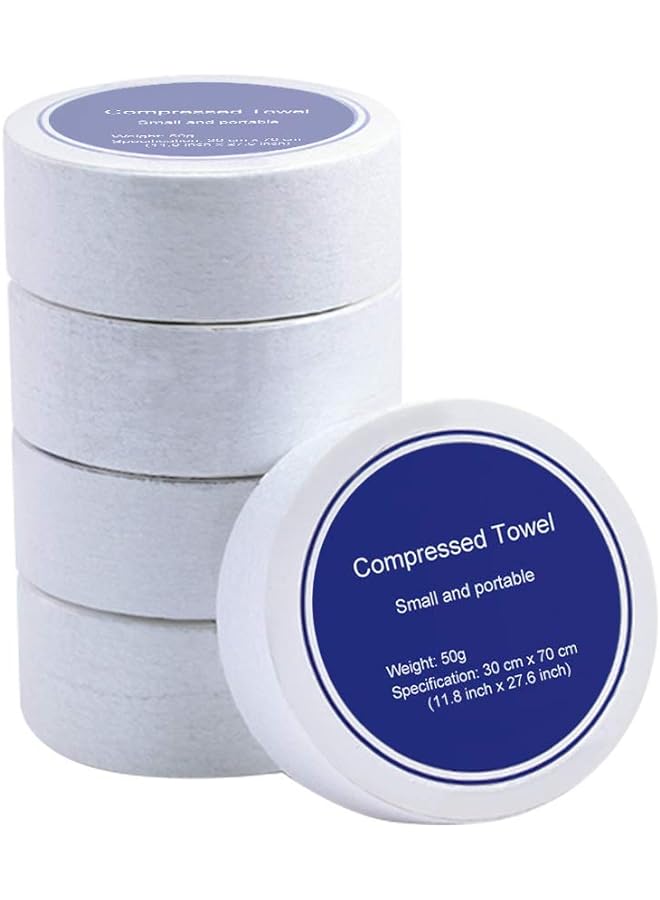 Zaboon Towel 5Pc Reusable Compressed Bath Towels Tablets, 100% Cotton Disposable Washcloth For Travel Business Trip Home, Compact Towel, 30Cm X 70Cm - Image 1