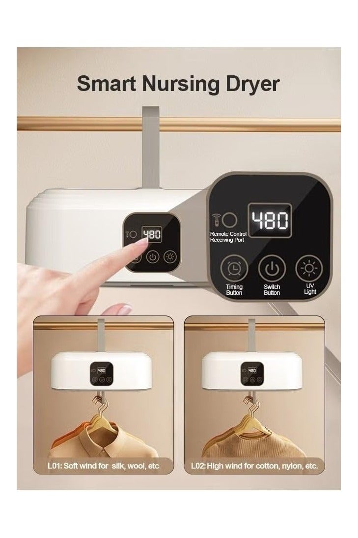 Denx Portable Clothes Dryer, Compact Clothes Dryer with Adjustable Bag, 2 Speeds, Foldable Clothes Dryer (dx2571) - Image 3