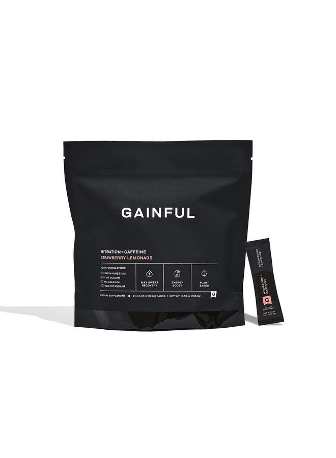Health & Household Gainful Hydration + Caffeine Packets With Key Electrolytes Magnesium And Sodium For Intense Activity, L Theanine And Caffeine For Energy (21 Sticks, Strawberry Lemonade (Caffeinated)) - Image 1