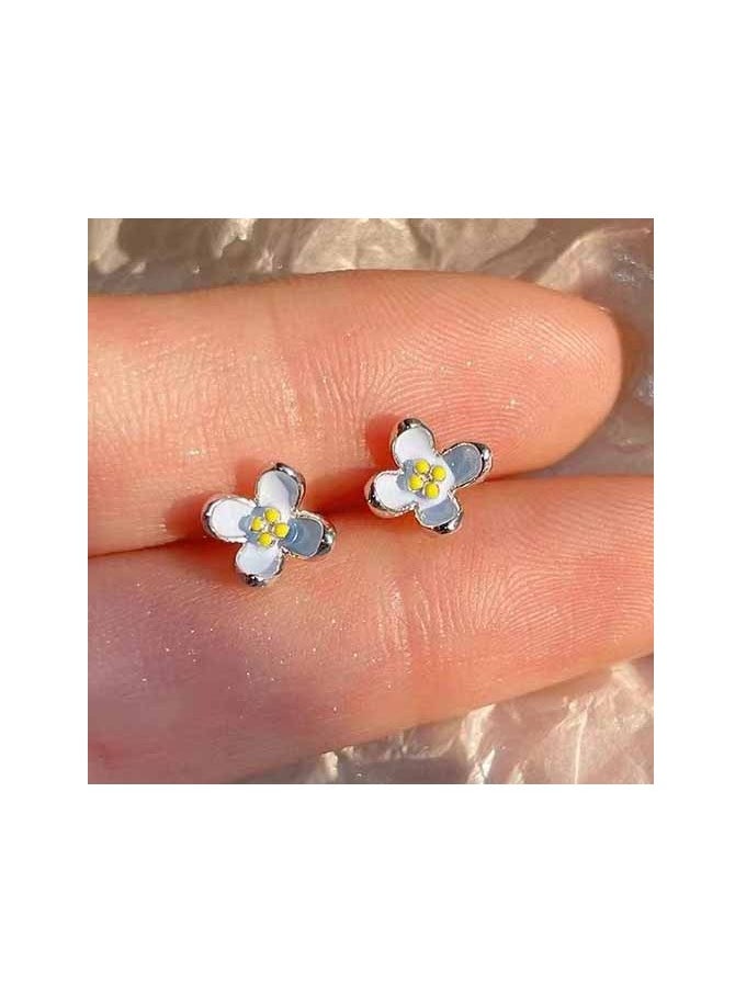 xozgdovg Lilac girl small fragrance wind sweet flower earrings delicate advanced earrings  - Image 2