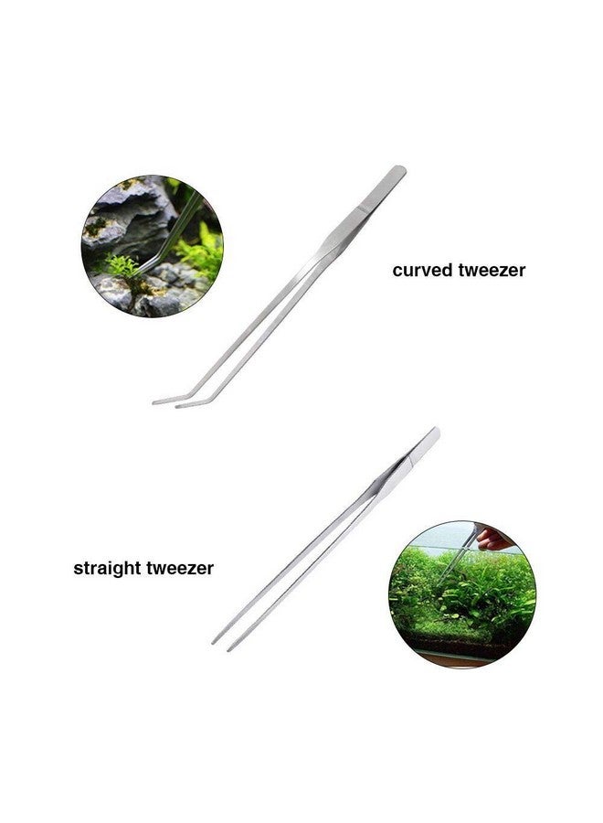 BornFeel Aquascaping Tools 7 in 1 Kit Aquarium Plant Scissors Tools Set Curved & Waved Scissor Tweezers Spatula Stainless Steel Anti Rust Tools for Fish Tank Cleaning Plant Trimming - Image 5