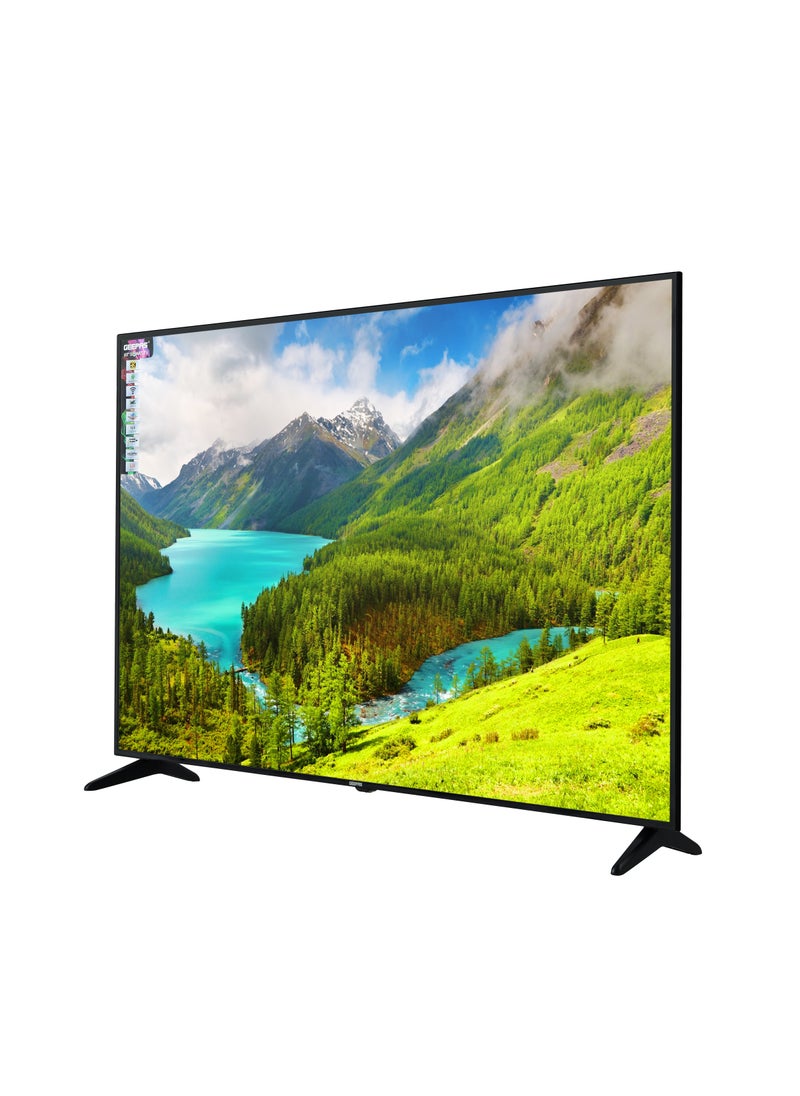 GEEPAS - Geepas 65 Inches Smart TV GLED6523SXUHD, 4K Ultra HD Slim LED TV, With Remote Control, HDMI and USB Ports, Android 11.0, WI FI and Eco Efficiency, Wide Color Enhance, Black - Image 1
