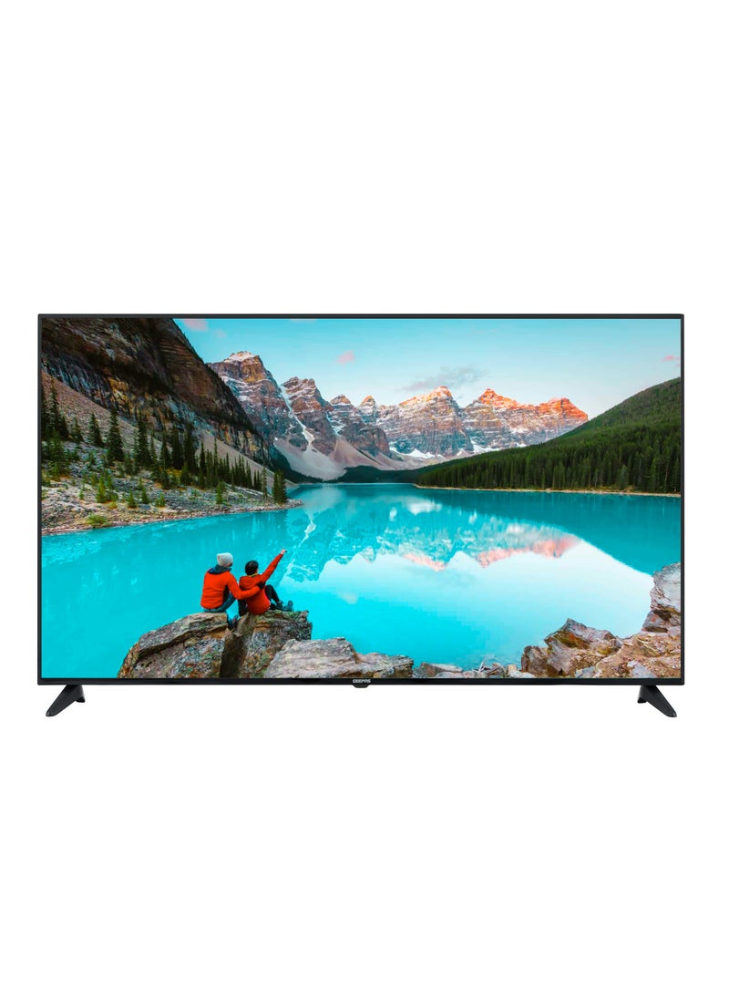 GEEPAS - Geepas 65 Inches Smart TV GLED6523SXUHD, 4K Ultra HD Slim LED TV, With Remote Control, HDMI and USB Ports, Android 11.0, WI FI and Eco Efficiency, Wide Color Enhance, Black - Image 1