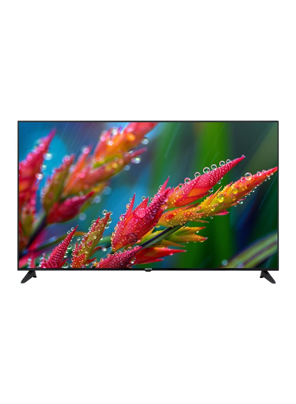 Geepas 65 Inches Smart TV GLED6523SXUHD, 4K Ultra HD Slim LED TV, With Remote Control, HDMI and USB Ports, Android 11.0, WI FI and Eco Efficiency, Wide Color Enhance, Black