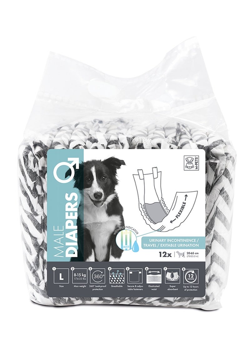 M-PETS Male Dog Diapers L 12 Pack - pzsku/Z8B6B24849232DFA13E46Z/45/_/1716739087/217c7330-159c-4826-85ba-e24b75c4d6d6