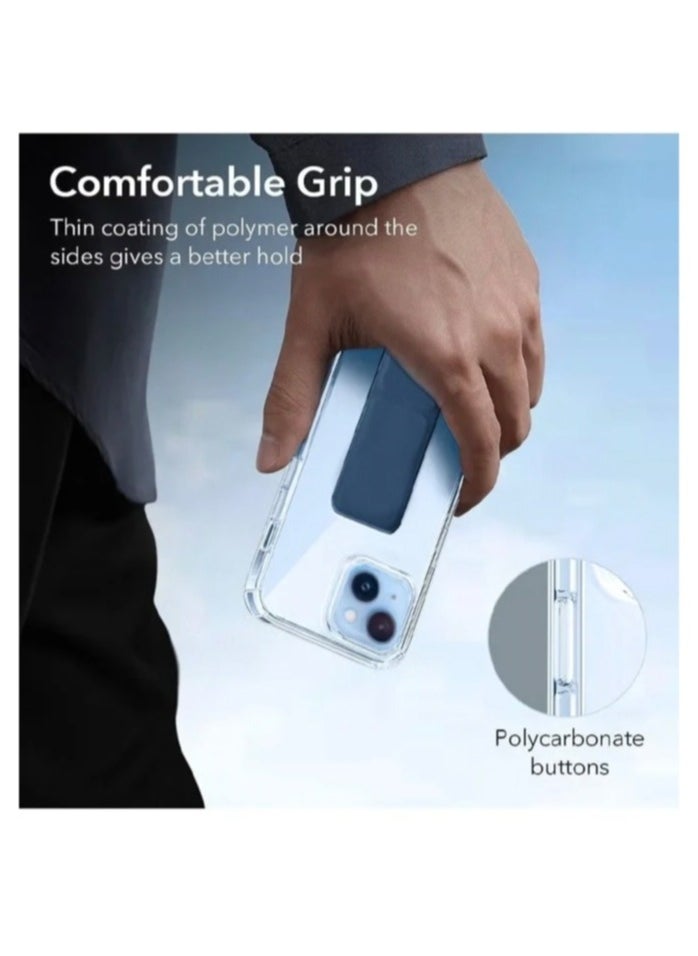 ARMOR - Case Cover For iPhone 15 With Magnetic Hand Grip 3 in 1 Clear / Blue - Image 1