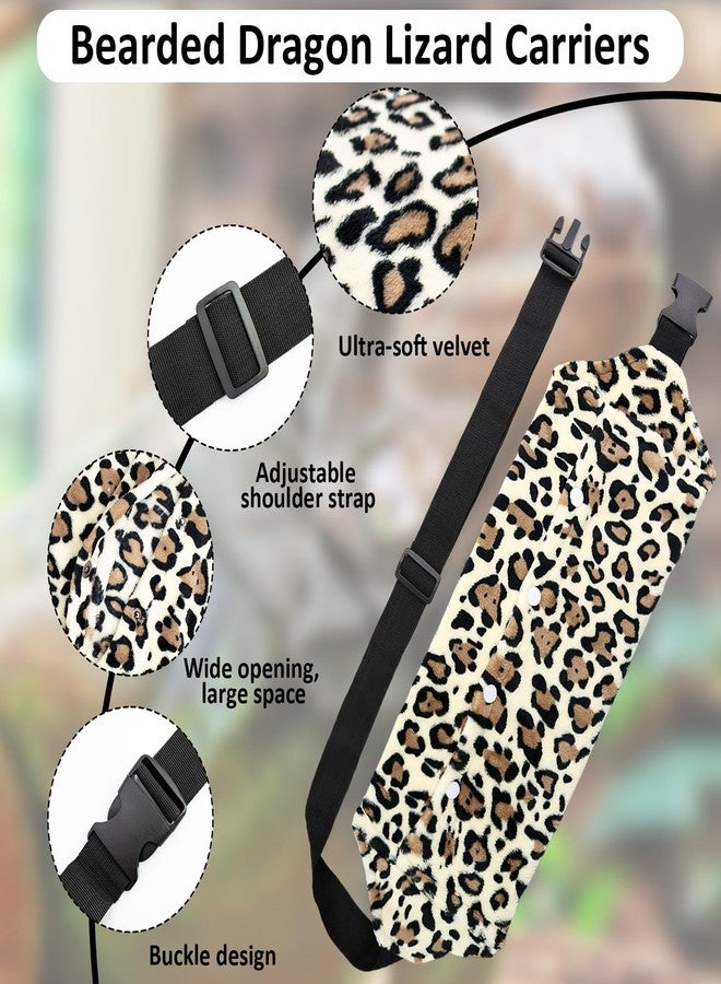 Dexspoeny Bearded Dragon Leash and Harness Set, Bearded Dragon Accessories(Include Leopard Print Chest Pack, Lizard Clothing＆Leash, Small Straw Hat), Beardeds Dragon Decor Suit for Outdoor Travel - Image 3