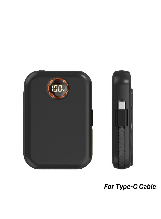 GULFLINK Fast Magnetic Portable Power Bank with Typec Cable 10000mah Black - Image 1