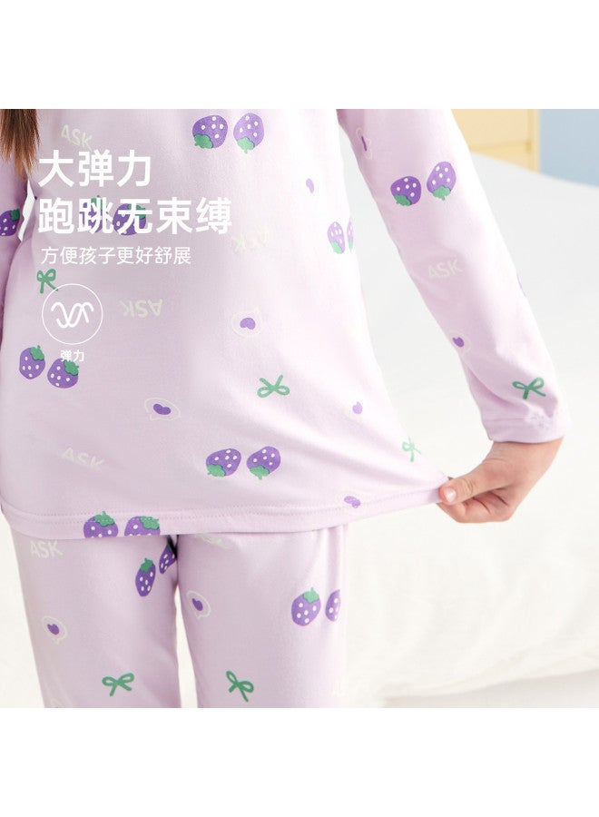 ASK JUNIOR Girls' Autumn Pajama Set Long Sleeve Homewear Children's Thermal Underwear - Image 4