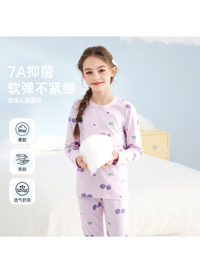 ASK JUNIOR Girls' Autumn Pajama Set Long Sleeve Homewear Children's Thermal Underwear - Image 2