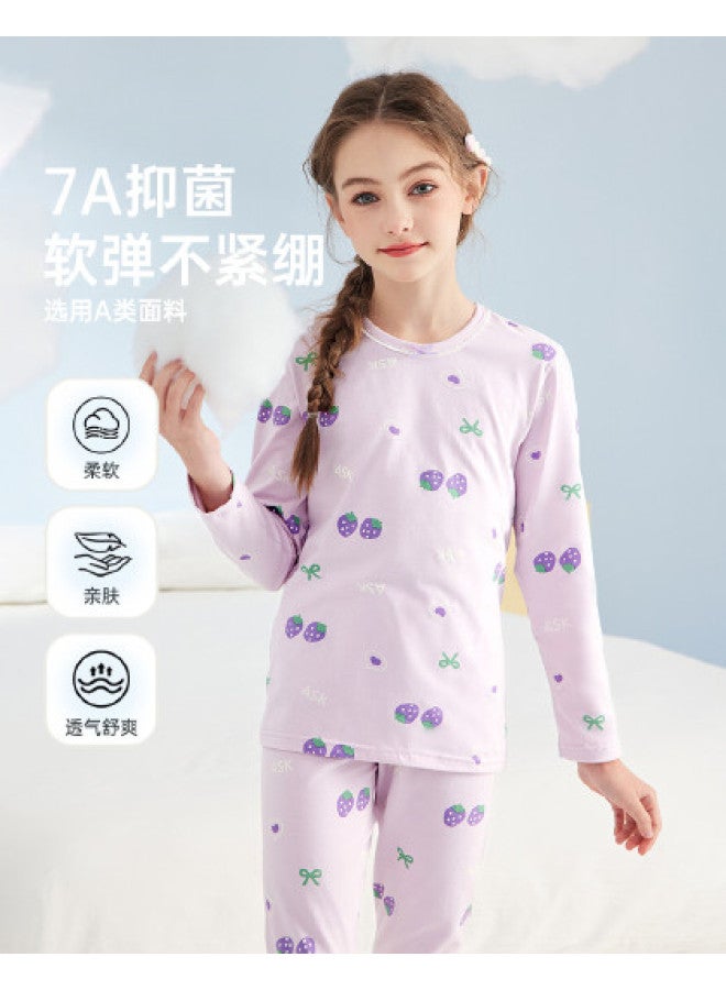 ASK JUNIOR Girls' Autumn Pajama Set Long Sleeve Homewear Children's Thermal Underwear - Image 1