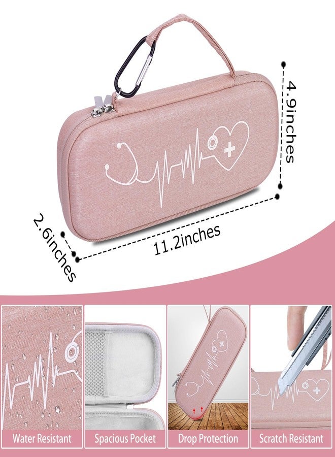 HESPLUS Stethoscope Case for 3M Littmann Classic III, Lightweight II S.E, Cardiology IV Diagnostic, MDF Acoustica Deluxe Stethoscopes, Extra Room for LED Penlight Scissors and Nurse Accessories, Pink - Image 4