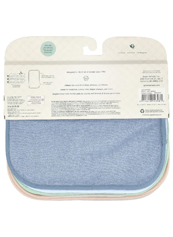 green sprouts Green Sprouts, Stay Dry Burp Pads, Multicolor, 5 Pads  - Image 2