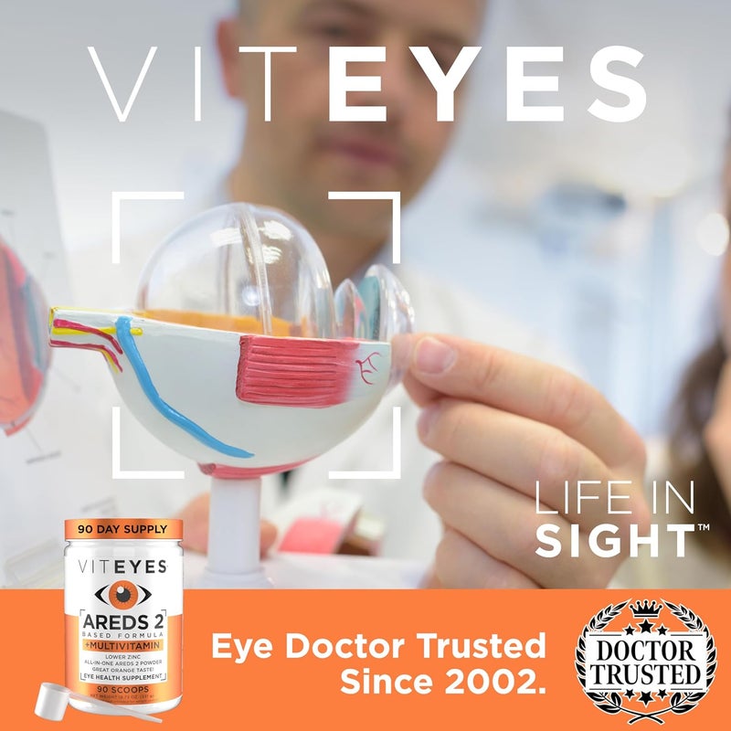 Viteyes AREDS 2 Powder  Multivitamin AllinOne Macular Protection Alternative to AREDS 2 chewables No Pills Lutein  Zeaxanthin AREDS 2 Eye Vitamins Drink Natural Orange Flavor 90 Scoops - Image 5