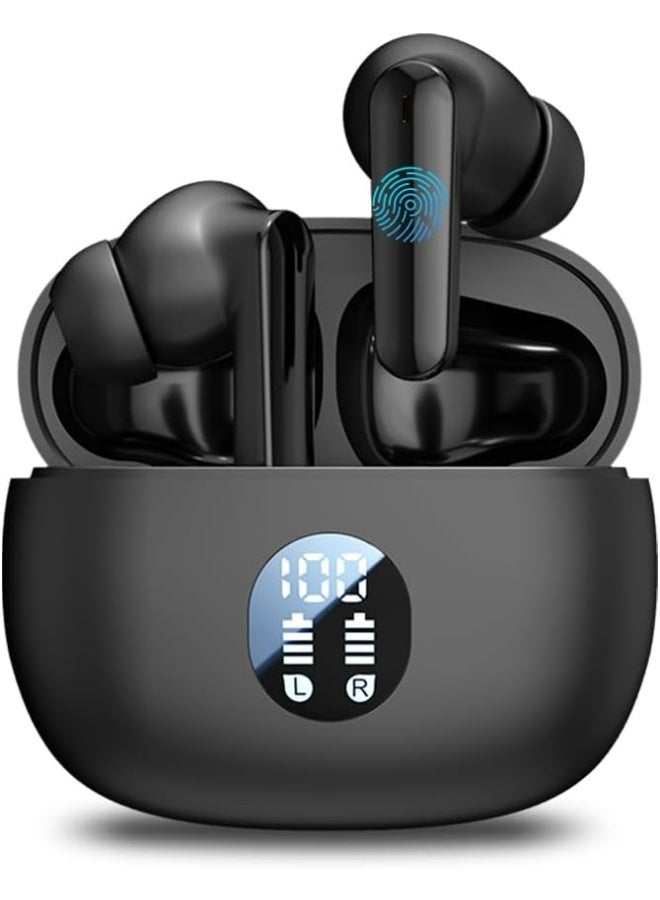 Wireless Earbuds, Bluetooth 5.4 Headphones Ear Buds With Bass Stereo Sound Noise Reduction Earphones, 120H Playtime,IPX7 Waterproof USB-C , Touch Control LED Display Headset For Work Sport  - Image 1