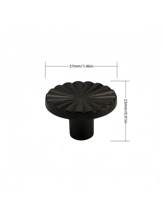 7Pcs Matte Black Plastic Cabinet Knobs Drawer Pulls Silvery Door Handles - Image 3