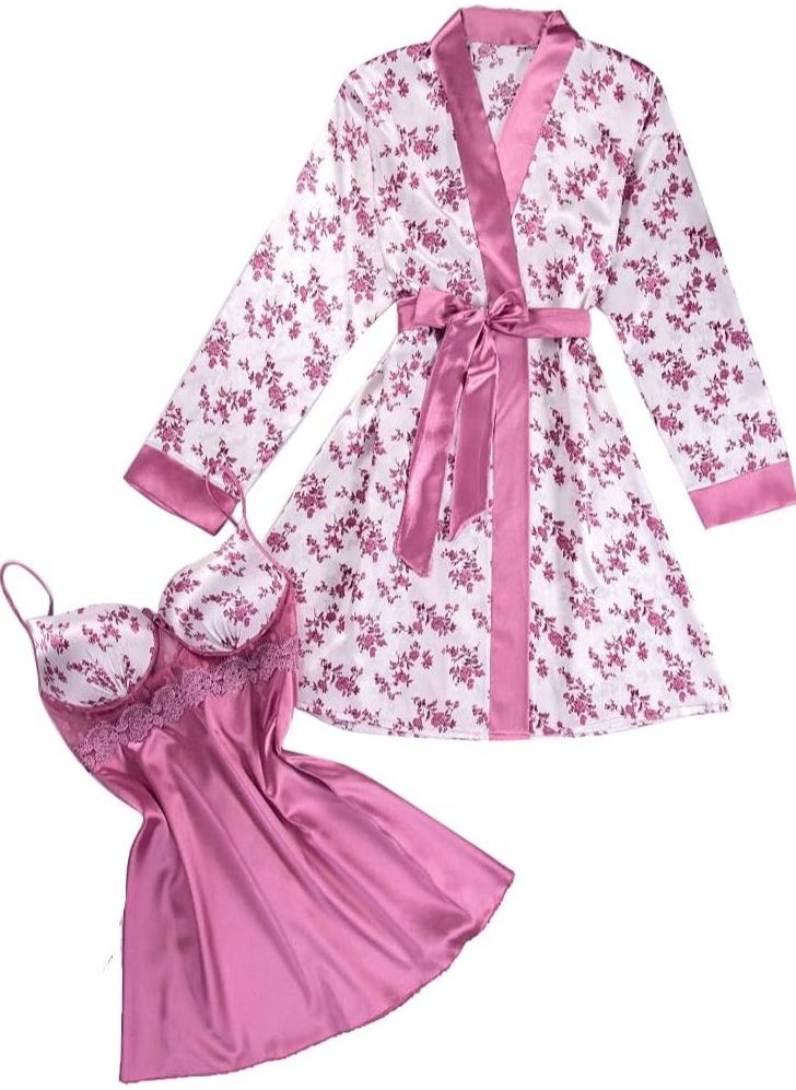 Womens Satin Pajama Set, 2 Piece Lounge Set Cami Top and Printed Rope Soft Sleepwear. - pzsku/Z8B6B5C8EA90FC436B825Z/45/_/1728472746/88219e49-fa1a-4a8e-9956-29610231c726