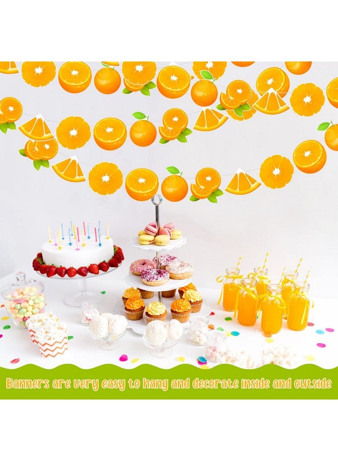 Henoyso 4 Pcs Orange Party Decorations Orange Birthday Banner Citrus Slice Garland Citrus Party Decor Photo Backdrop Fruit Themed Baby Shower Decorations - Image 3