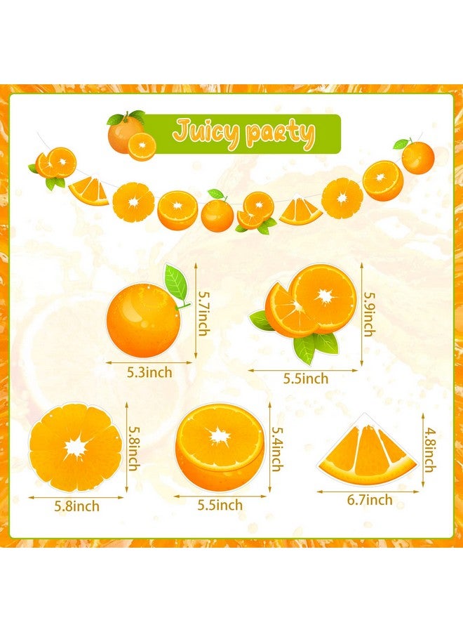 Henoyso 4 Pcs Orange Party Decorations Orange Birthday Banner Citrus Slice Garland Citrus Party Decor Photo Backdrop Fruit Themed Baby Shower Decorations - Image 2