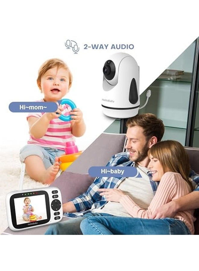 Hellobaby Baby Monitor No WiFi, Video Baby Monitor with Camera & Audio, 3.2" IPS Screen, Remote Pan-Tilt-Zoom, Night Vision, 1000ft Range, 2-Way Talk, ECO Mode, Temperature Display - Image 5