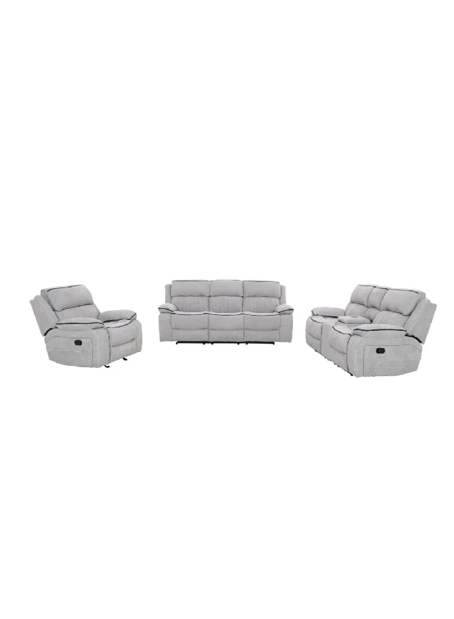 Micasa 3-Piece 6-Seater Elegant And Modern Design Manual Recliner Sofa Set Cream 150.254 X 150.254 X 150.254 Cm Rr5475Af Cr