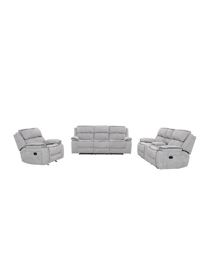 Micasa 3-Piece 6-Seater Elegant and Modern Design Manual Recliner Sofa Set Cream 150.254 x 150.254 x 150.254 cm RR5475AF CR