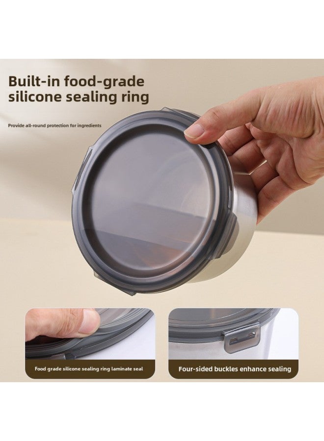 Fresh-keeping Box 316 Stainless Steel Food Grade Lunch Box Refrigerator Box Sealed Bowl Household Round Bowl With Lid-Specifications:316 Crisper Box-round 1100ml  - Image 3