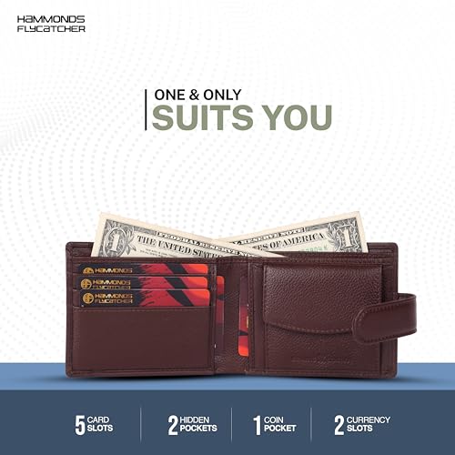 HAMMONDS FLYCATCHER Wallet for Men Leather Original, Mens Wallet, Leather Wallets for Men Stylish, Bi-Fold Wallets for Man, 5 Card Slots, Easy Access Card Slots, Coin Pocket, Mens Gift - Redwood Brown - Image 5