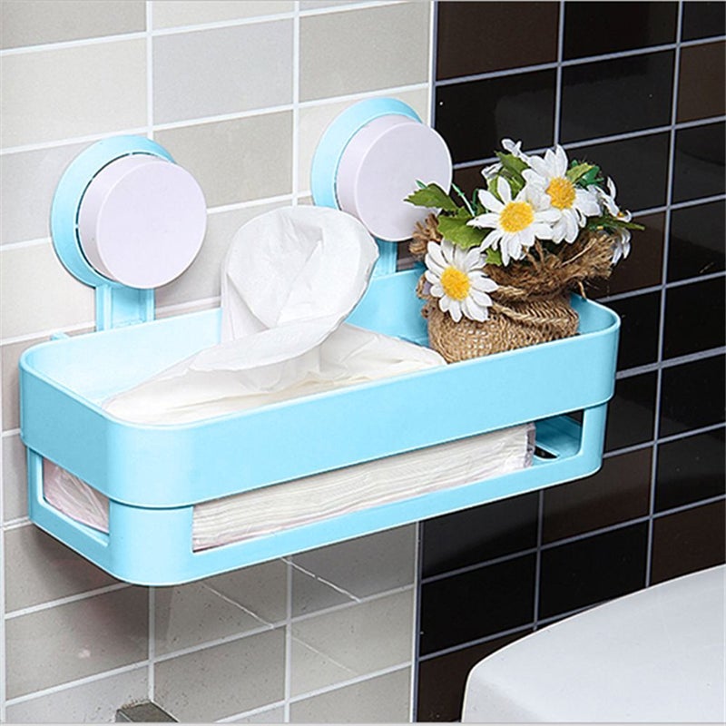 Foniros Suction Cup Bathroom Shelf Holder Shampoo Cosmetics Organizer Two Suckers Practical Bathroom Kitchen Storage Rack - Image 2