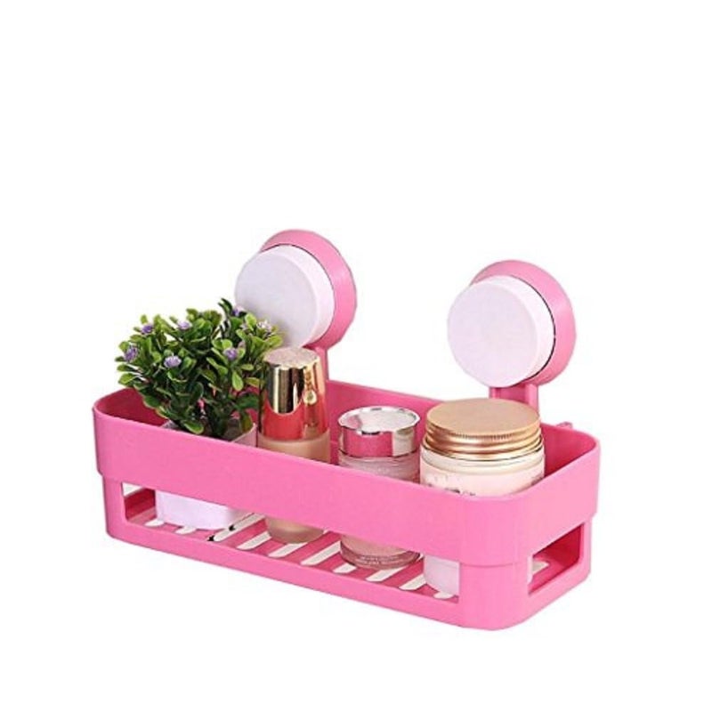 Foniros Suction Cup Bathroom Shelf Holder Shampoo Cosmetics Organizer Two Suckers Practical Bathroom Kitchen Storage Rack - Image 4