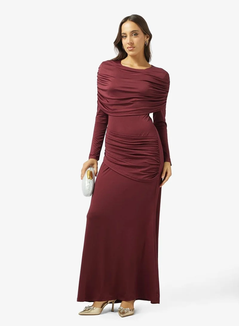 Ginger Draped Dropwaist Maxi Dress
