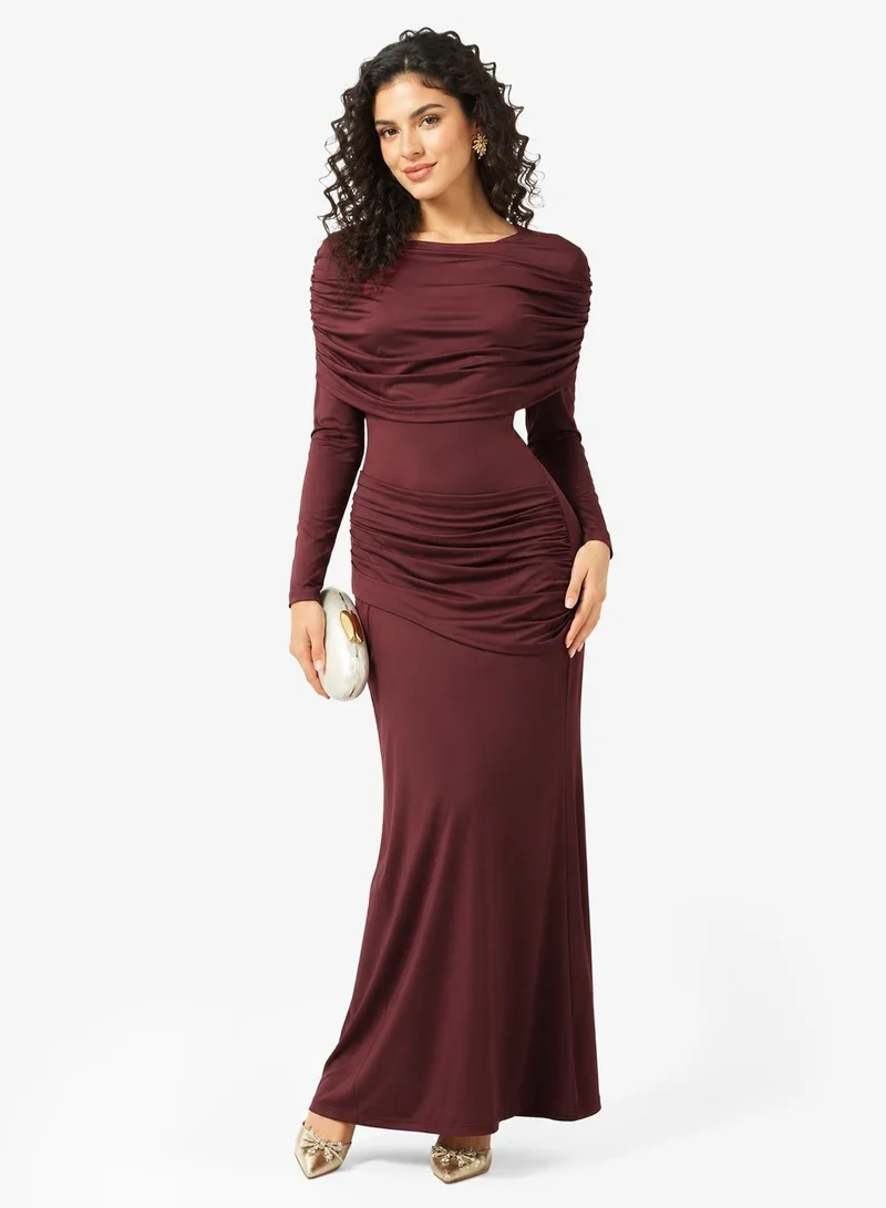 Ginger Draped Dropwaist Maxi Dress