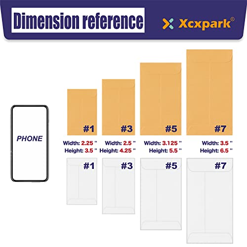 Xxcxpark 500 PCS #3 Coin Envelopes, 2-1/2'' x 4-1/4'' inches White Kraft Envelopes Classic Small Parts Envelopes with Self Adhesive Gummed Flap for Coins, Cash, Credit Cards, Seeds - Image 4
