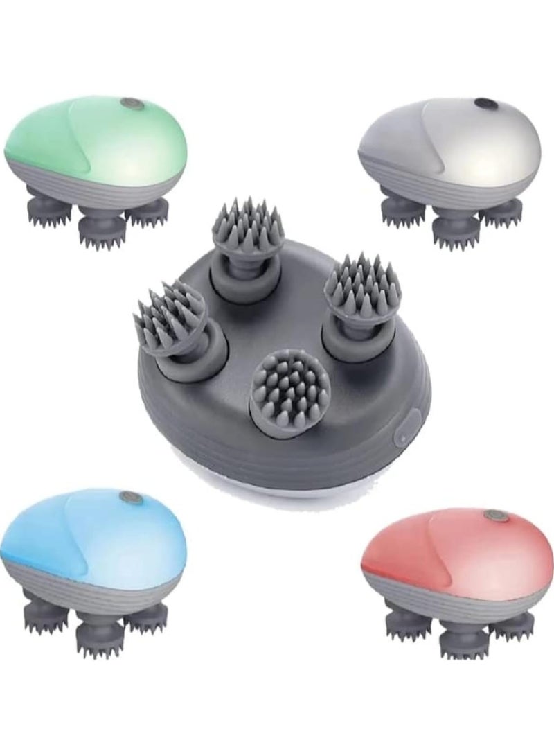 Head Massager Cordless Scalp Massager Neck Muscle Relaxer 84 Node Handheld Electric Head Massager for Hair Growth Stimulation Deep Cleansing Stress Relief Multicolor - Image 1