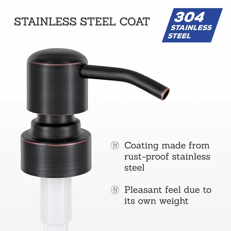 ALTGLAS Stainless Steel Soap Pump 'Zagreb' as Replacement for Liquid Hand Soap Dispensers (Black Copper Oil-Rubbed) - Fits e.g. Jack Bottle - Image 3