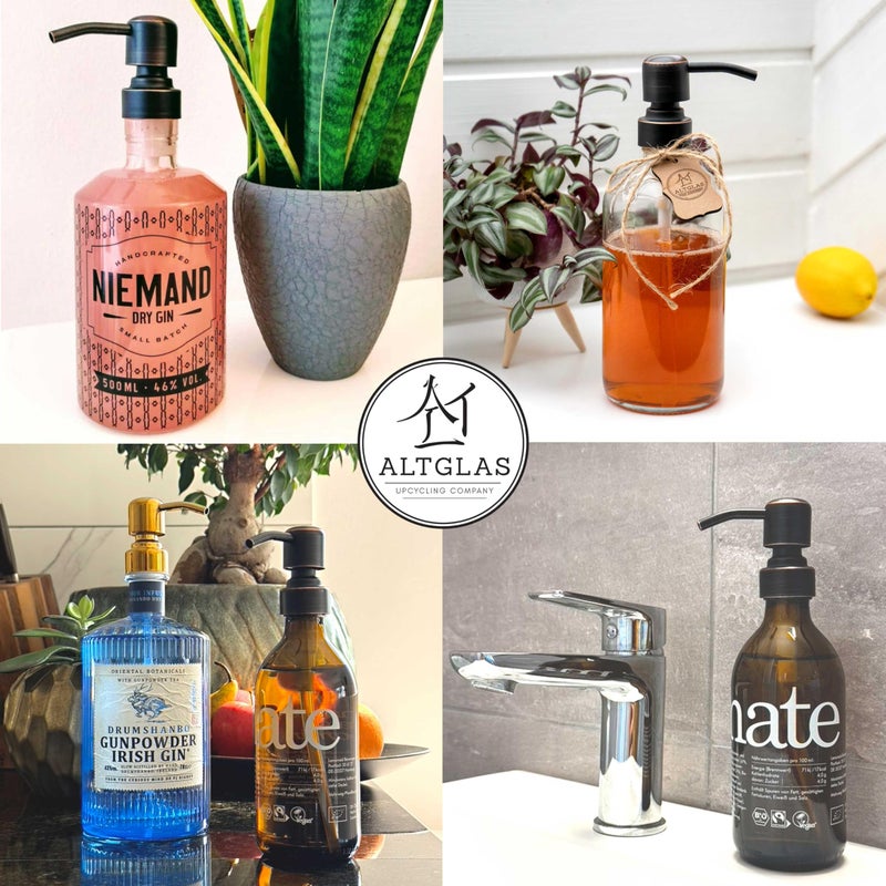 ALTGLAS Stainless Steel Soap Pump 'Zagreb' as Replacement for Liquid Hand Soap Dispensers (Black Copper Oil-Rubbed) - Fits e.g. Jack Bottle - Image 2