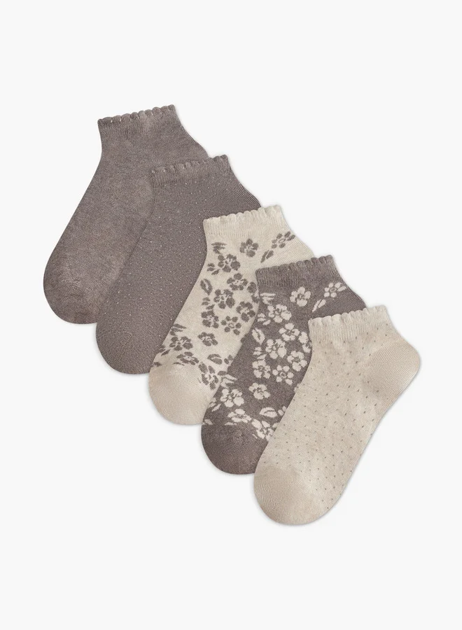 Flora Bella By Shoexpress Assorted Ankle Length Socks - Set of 5