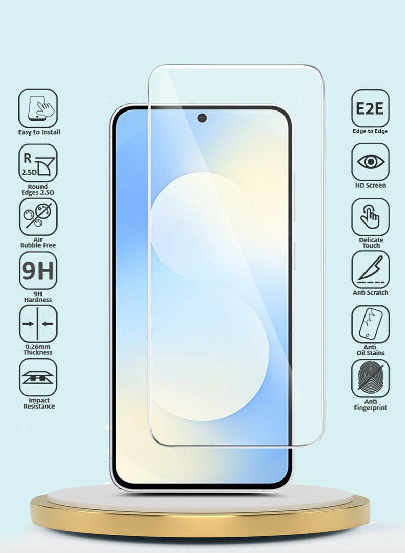 GMAX Samsung Galaxy S25 FE 5G 2025 GMAX Premium Series Curved Edges 9H 2.5D Tempered Glass Screen Protector - Clear - Image 2