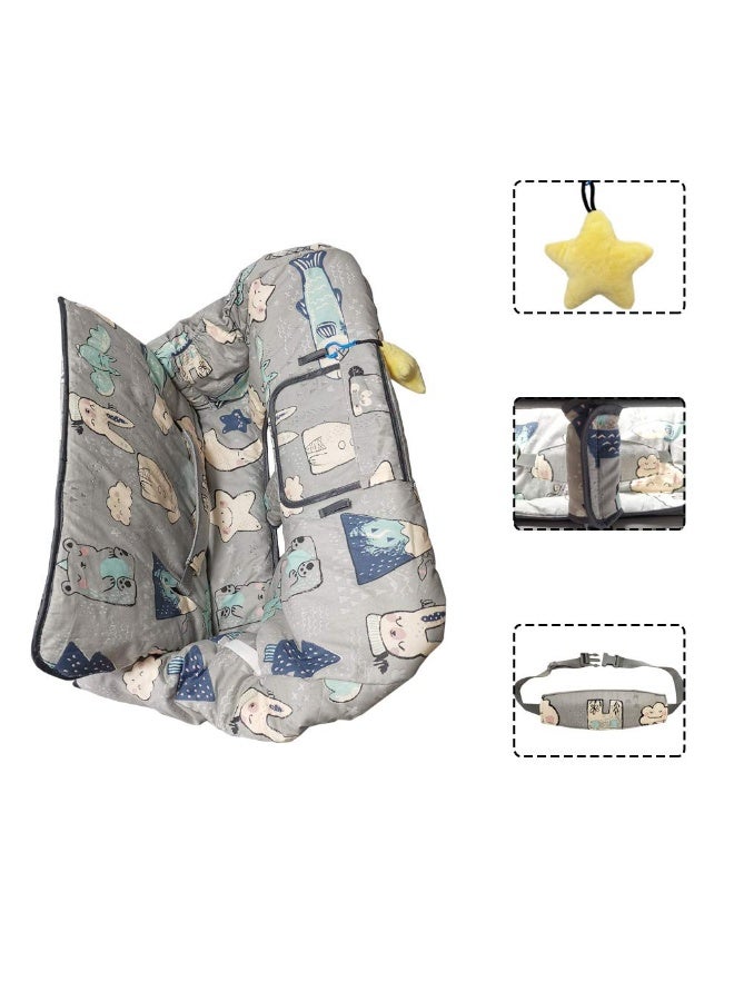 ICOPUCA Shopping Cart Cover for Baby Cotton High Chair Cover, Machine Washable for Infant, Toddler, Boy or Girl (Cute) - Image 2